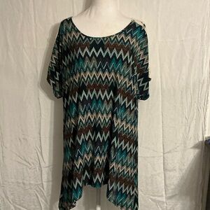 Cato Vibrant Zigzag Short Sleeve Tee